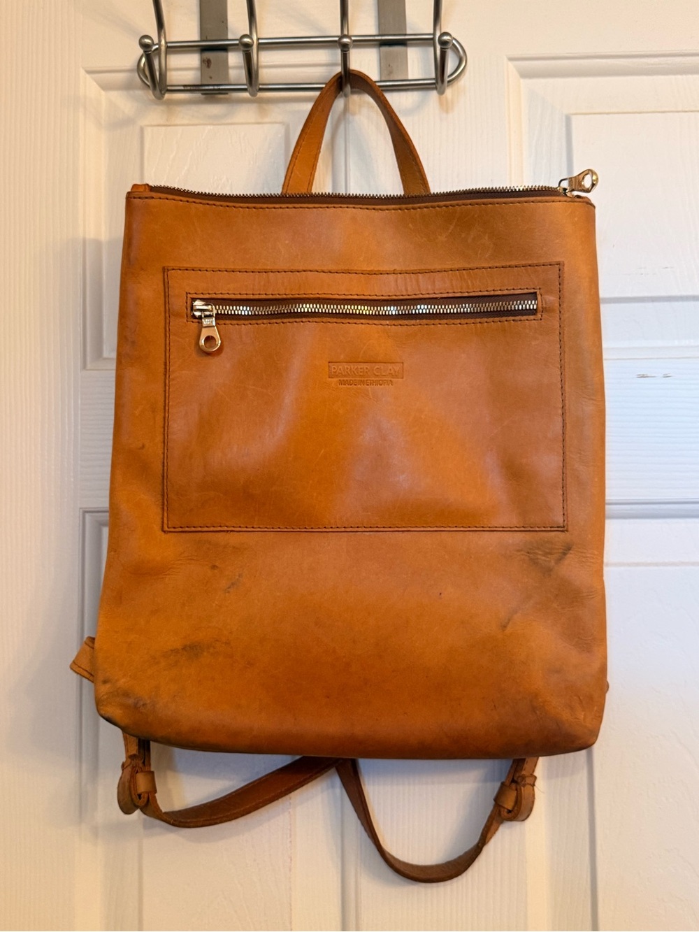 Tan Leather Backpack - Parker Clay